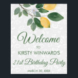 Watercolor Sicilian Lemons Birthday Party Poster<br><div class="desc">Watercolor Sicilian Lemons design with floral white pattern background
Graphics by DigitalCurio on Etsy</div>
