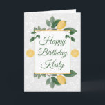 Watercolor Sicilian Lemons Happy Birthday Card<br><div class="desc">Watercolor Sicilian Lemons design with floral white pattern background
Graphics by DigitalCurio on Etsy</div>