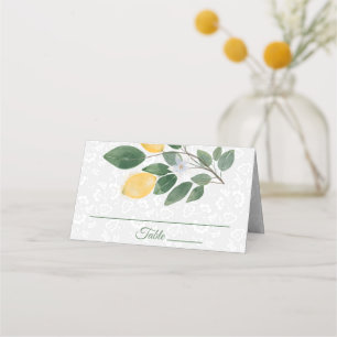 Watercolor Sicilian Lemons Wedding Place Card