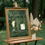 Watercolor Signature Drink Wedding Bar Sign Cling<br><div class="desc">Celebrate your love story with our Elegant Watercolor His & Her Signature Drink Wedding sticker Cling! This beautiful cling is designed to adorn mirrors or other smooth surfaces, adding a touch of charm and elegance to your wedding celebration. Featuring our hand-painted watercolors of your signature drinks, like a French 75...</div>
