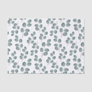 Watercolor Silver Dollar Eucalyptus Leaves Pattern Tissue Paper