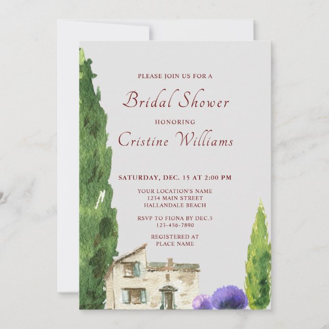 Watercolor Simple Elegant Boho Baby Shower Invitation (Front)