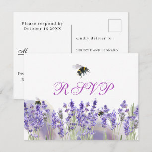 Watercolor Simple Elegant Boho Wedding RSVP Postcard
