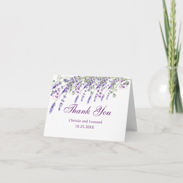 Watercolor Simple Elegant Boho Wedding Thank You (Front)