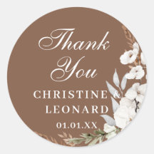 Watercolor Simple Elegant Boho Wedding Thank You