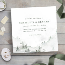 Watercolor Simple Forest Wedding
