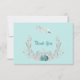 Watercolor Sirène & Wreath Merci Cartes