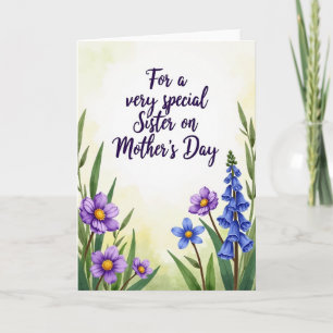 Watercolor Sisters Day Card