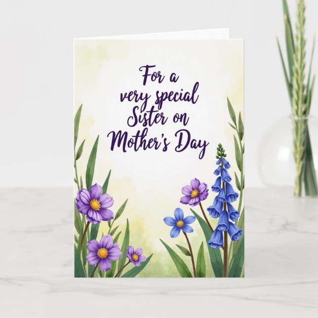 Watercolor Sisters Day Card (Front)