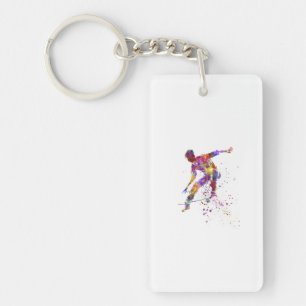 watercolor skater keychain