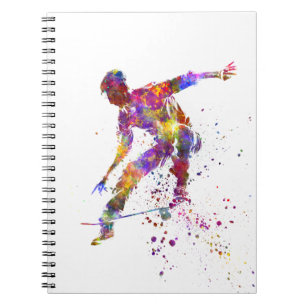 watercolor skater notebook