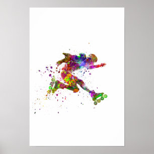 watercolor skater poster