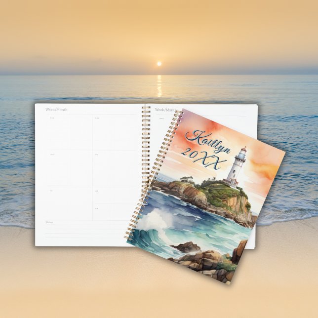 Watercolor Sketch Byron Bay Lighthouse Monogram | Planner (Creator Uploaded)