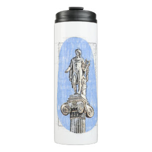Watercolor sketch of statue of Apollon Thermal Tumbler