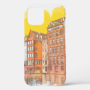 Watercolor sketch or illustration of traditional a iPhone 12 case