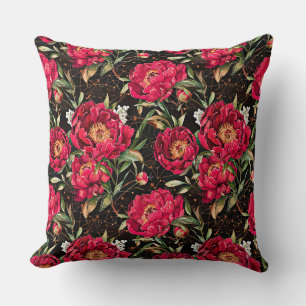 Watercolor sketched detailed pattern of delightful throw pillow