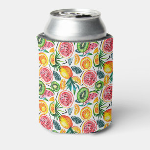 Watercolor sketched detailed pattern of Dragon fru Can Cooler