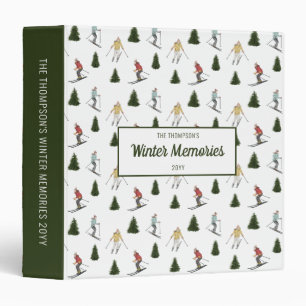 Watercolor Ski Women Custom Family Winter Memories Binder