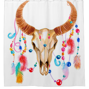 Watercolor skull iaolated on white