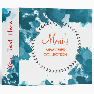 Watercolor SkyElegant Abstract Vintage Personalize Binder