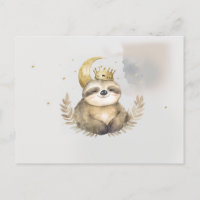 Watercolor Sloth Moon Crown