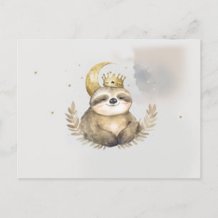 Watercolor Sloth Moon Crown                        Postcard