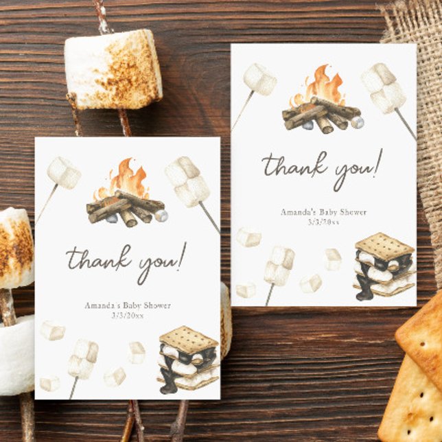 Watercolor S'more Baby Shower Thank you (Creator Uploaded)