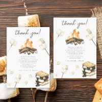 Watercolor S'more Baby Shower Thank you