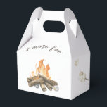 Watercolor S'more Campfire 1st Birthday Favor Box<br><div class="desc">Watercolor a bonfire,  marshmallows on sticks,  cookie sandwich. Campfire in the woods.</div>