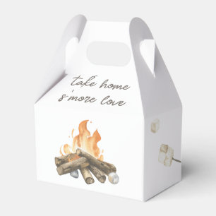 Watercolor S'more Campfire 1st Birthday Favor Box