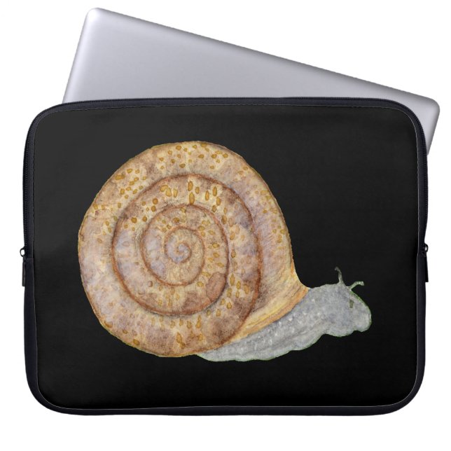 Watercolor Snail Laptop Sleeve (Front)