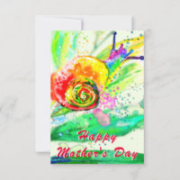 Watercolor Snail Mother's Day Card