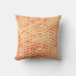 Watercolor Snake Print Throw Pillow