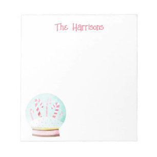 Watercolor Snow Globe Christmas Notepad