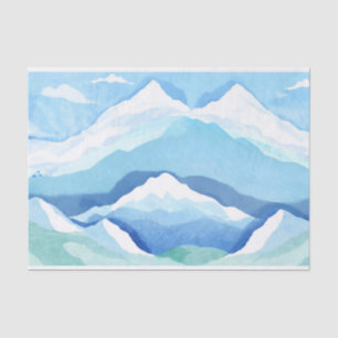 Watercolor Snow Mountains Nature Illustration  Tissue Paper
