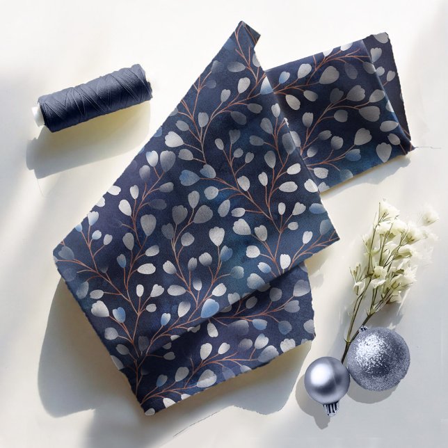 Watercolor Snowdrops Navy/Copper ID726 Fabric (Creator Uploaded)