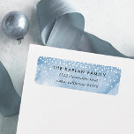 Watercolor Snowfall Holiday Return Address Labels<br><div class="desc">Simple yet festive,  our holiday return address labels feature a blue watercolor wash background with falling snow. Personalize with your return address details aligned at the right,  in off-black serif lettering.</div>