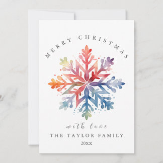 Watercolor Snowflake Christmas Card