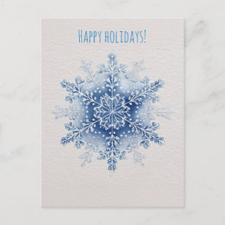 Watercolor snowflake Christmas Holiday Postcard