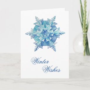 Watercolor Snowflake Holiday Card