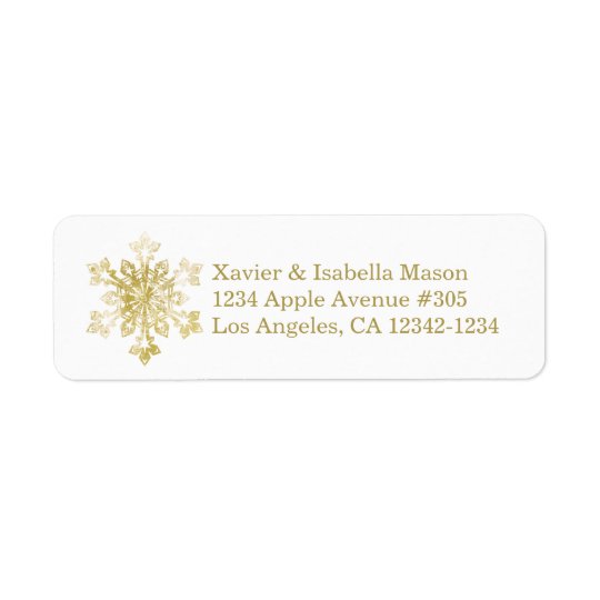 Watercolor Snowflake Return Address Label