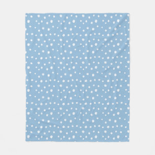 Watercolor Snowflakes Blue Pattern Fleece Blanket