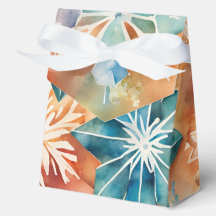 Watercolor Snowflakes Christmas Favour Gift Box