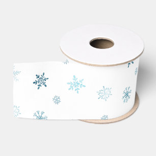Watercolor Snowflakes Grosgrain Ribbon