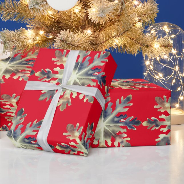 Watercolor Snowflakes, Magical Colours Wrapping Paper (Holidays)