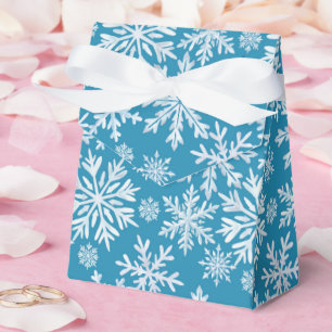 Watercolor Snowflakes Pattern Favor Box