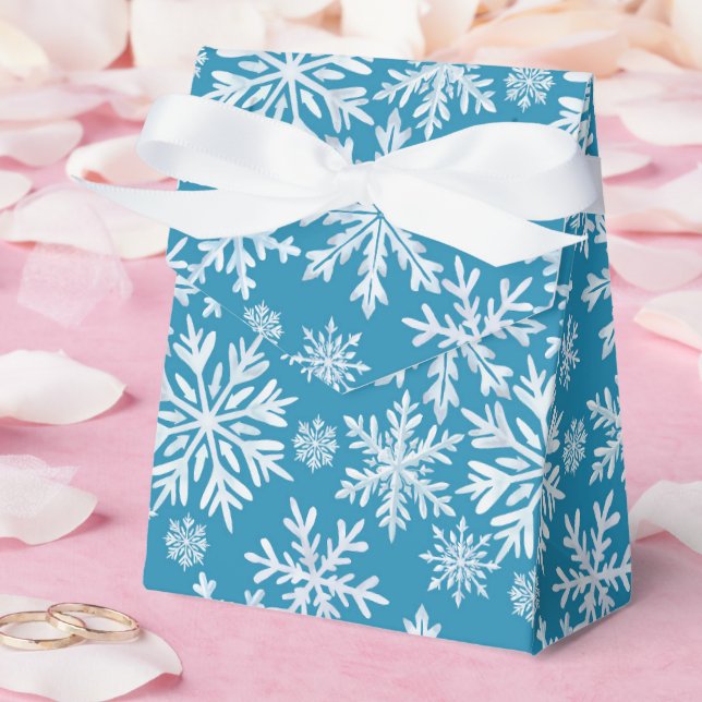 Watercolor Snowflakes Pattern Favor Box (Wedding)