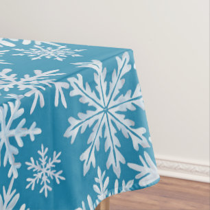 Watercolor Snowflakes Pattern Tablecloth