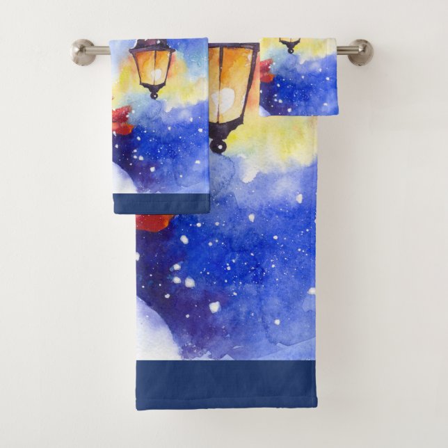 Watercolor snowman Merry Christmas (En situation)