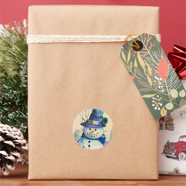 Watercolor Snowman Sticker (Holiday)
